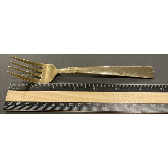 Reed & Barton Sanderling Set Of 6 Salad Forks Korea Gold Electroplate Stainless - Picture 4 of 4